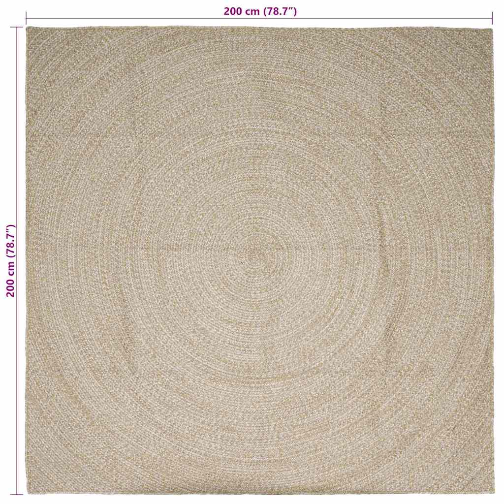 Bereichsteppiche Natürlich und Weiß 200 x 200 cm Jute