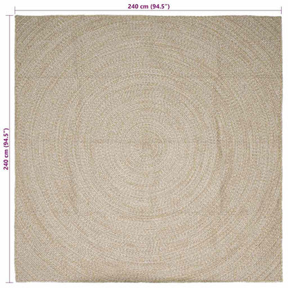 Bereichsteppiche Natürlich und Weiß 240 x 240 cm Jute