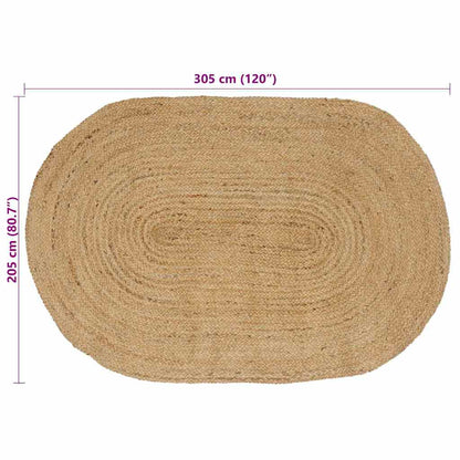Bereichsteppiche Oval Natur 205 x 305 cm Jute