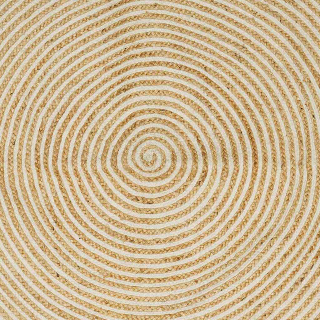 Teppich Natürlich und Weiß 60 x 110 cm Jute