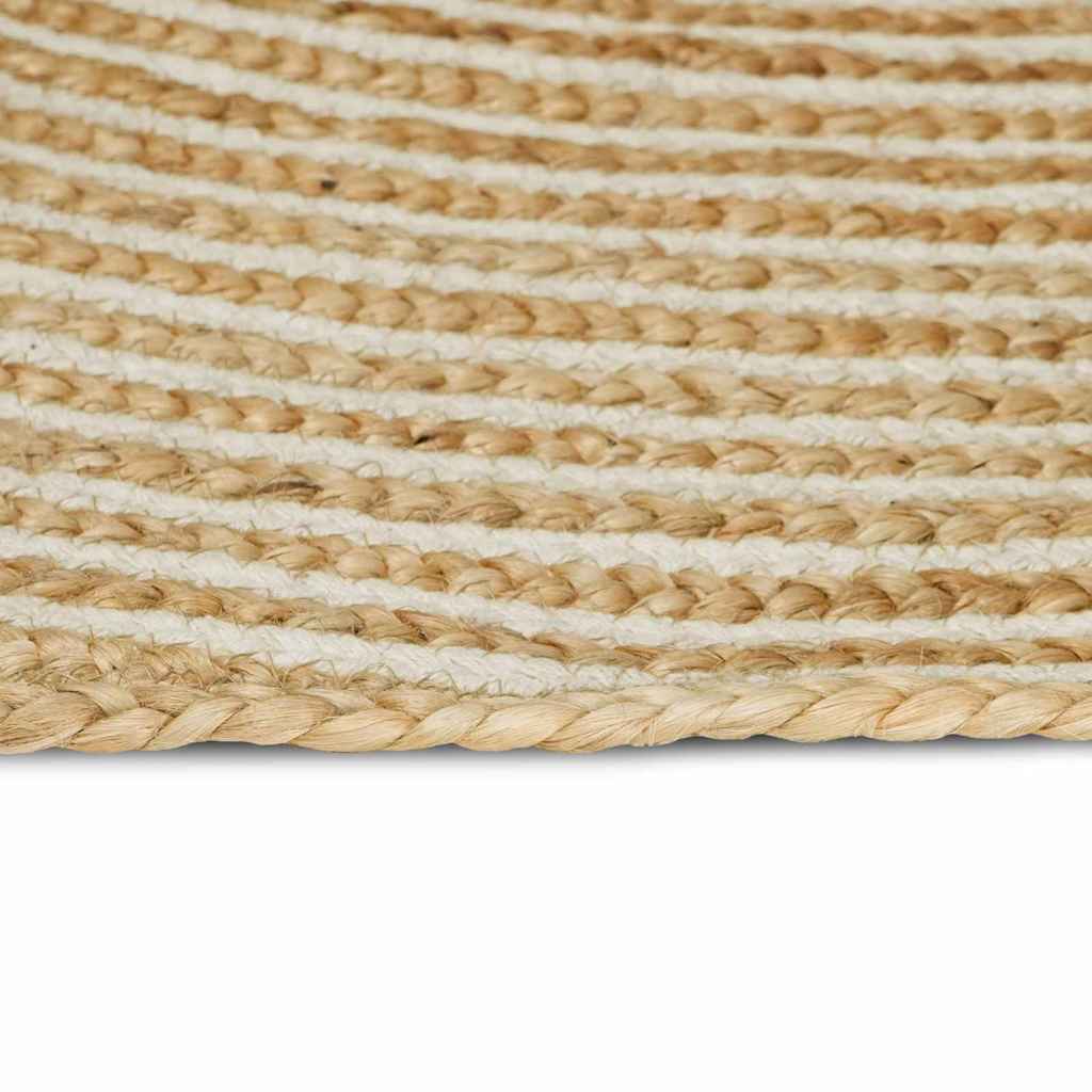 Teppich Natürlich und Weiß 120 x 120 cm Jute