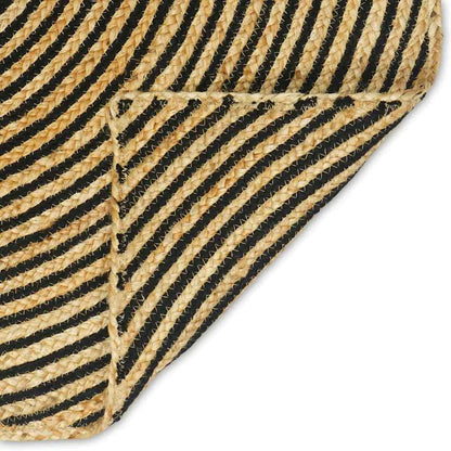 Teppich Natürlich und Schwarz 60 x 200 cm Jute