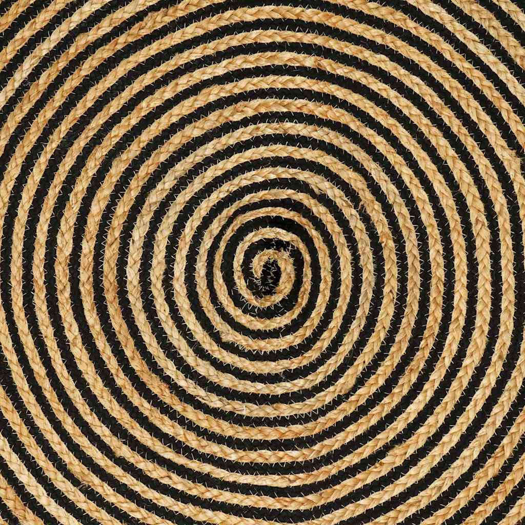 Teppich Natürlich und Schwarz 60 x 200 cm Jute