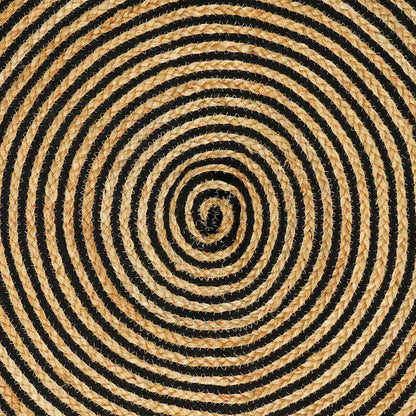 Teppich Natürlich und Schwarz 60 x 200 cm Jute