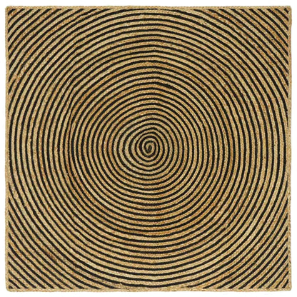 Teppich Natürlich und Schwarz 160 x 160 cm Jute