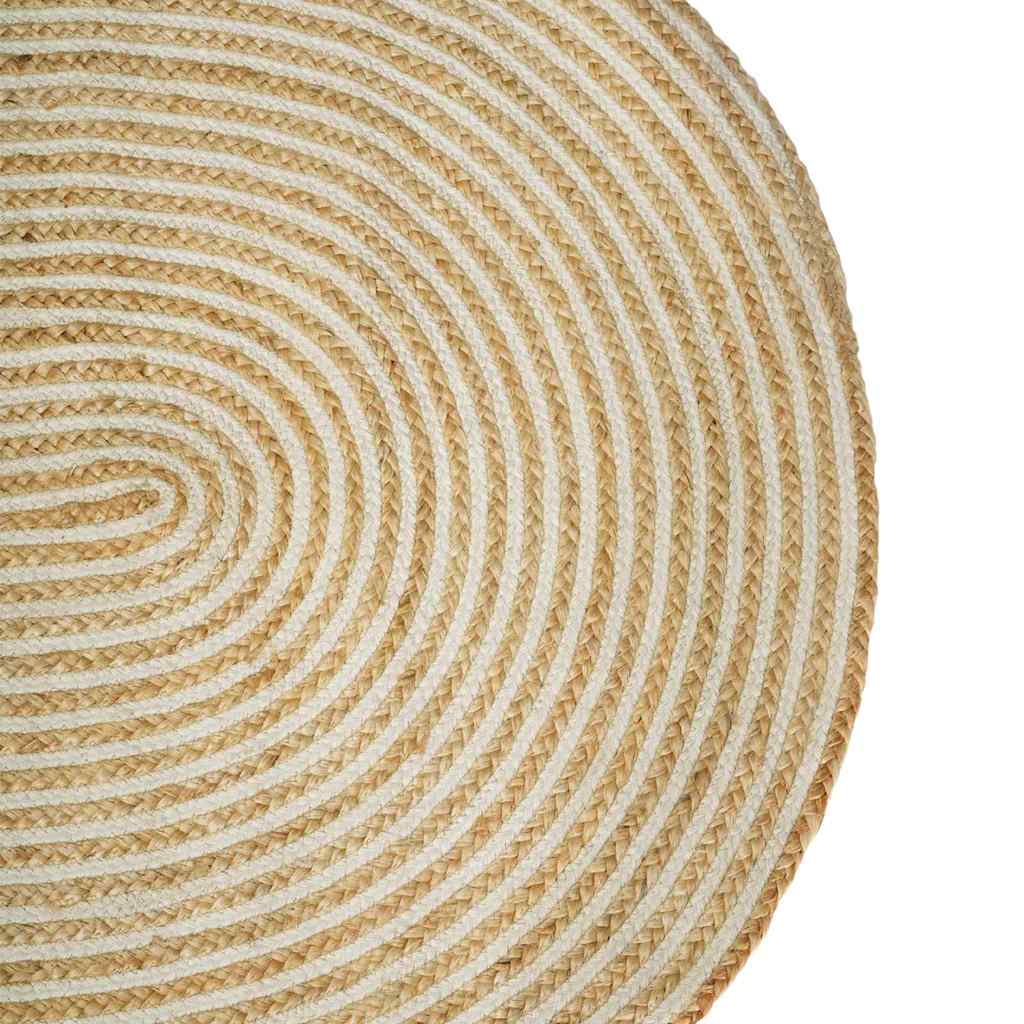 Teppich Natürlich und Weiß 100 x 152 cm Jute