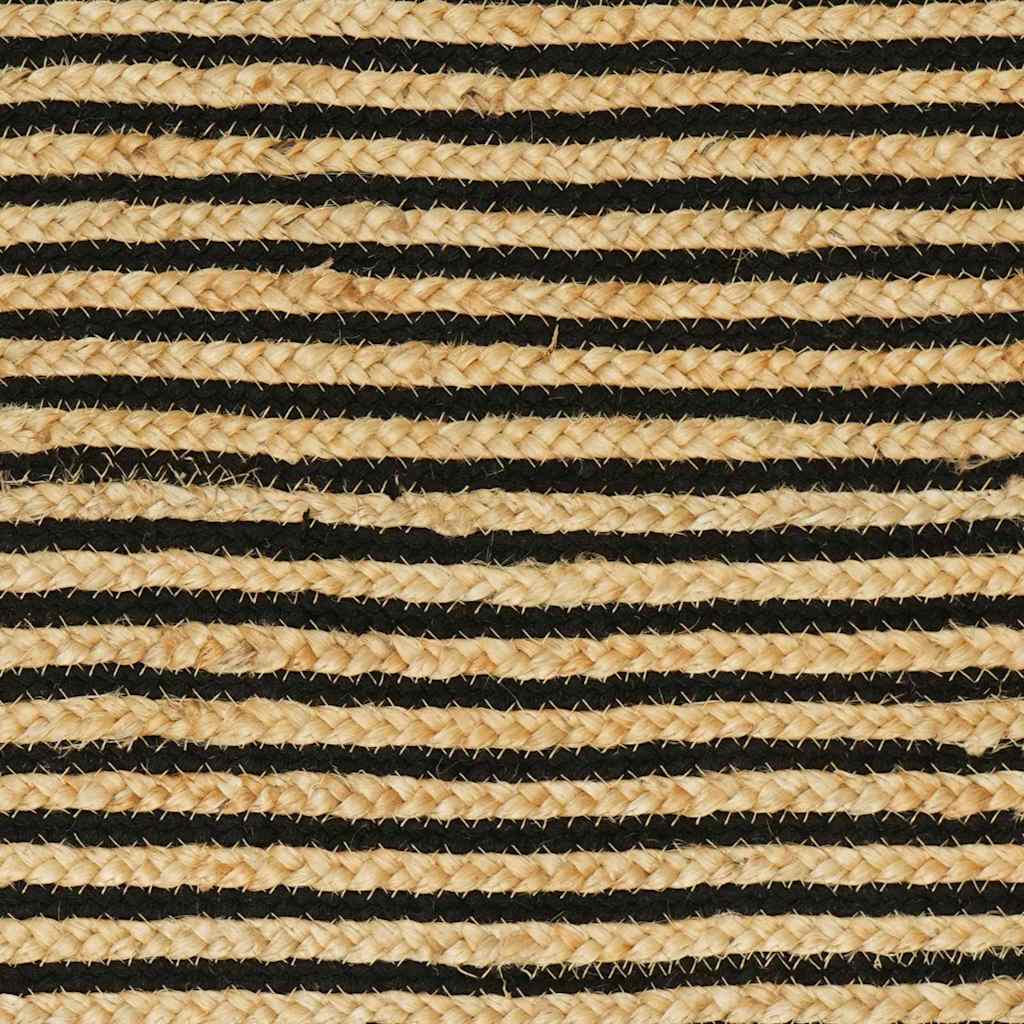 Teppich Natürlich und Schwarz 100 x 152 cm Jute