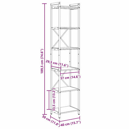 Bücherregal Sonoma-Eiche 40 x 30 x 189,5 cm Holzwerkstoff
