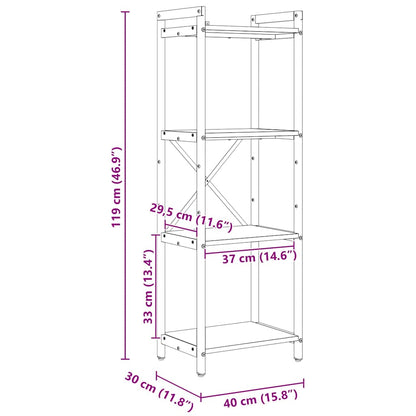 Bücherregal Geräucherte Eiche 40 x 30 x 85 cm Holzwerkstoff