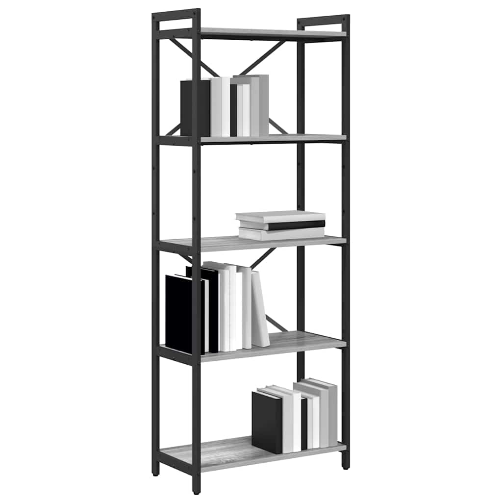 Bücherregal Grau Sonoma 60 x 30 x 155 cm Holzwerkstoff