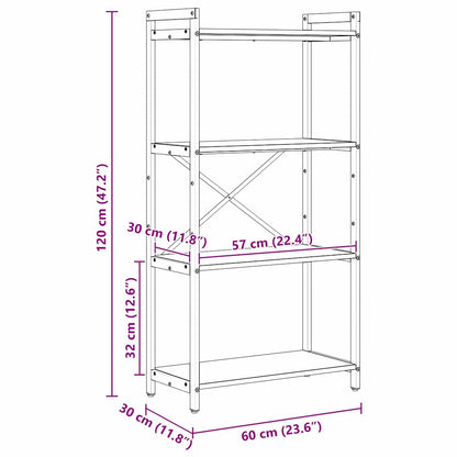 Bücherregal Schwarz Eichen-Optik 40 x 30 x 85 cm Holzwerkstoff