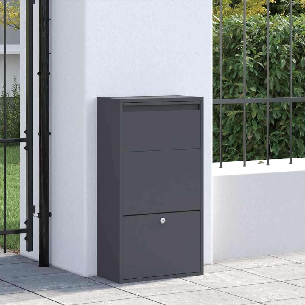 Paketdrop-Box mit Speicher Anthrazit 44 x 22 x 82 cm Stahl
