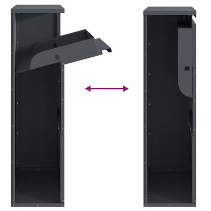 Paketdrop-Box mit Speicher Anthrazit 44 x 22 x 82 cm Stahl