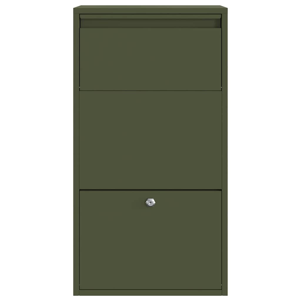 Paketdrop-Box mit Speicher Olive Grün 44 x 22 x 82 cm Stahl