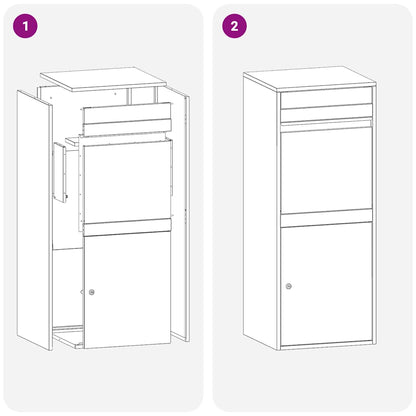 Paketdrop-Box mit Speicher Schwarz 41 x 38 x 103 cm Stahl