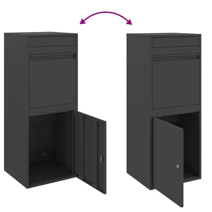 Paketdrop-Box mit Speicher Schwarz 41 x 38 x 103 cm Stahl