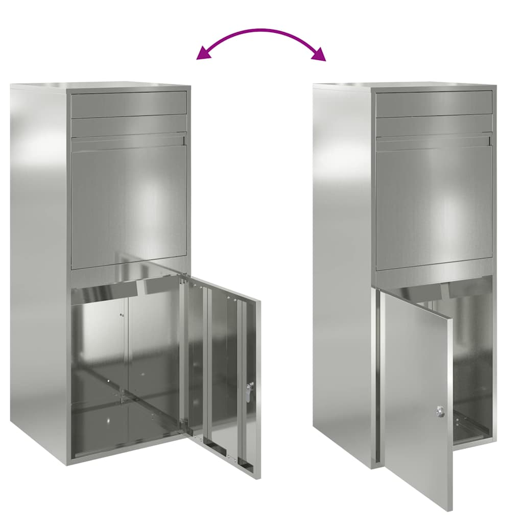 Paketdrop-Box mit Tür Schwarz 41 x 38 x 103 cm Verzinkter Stahl