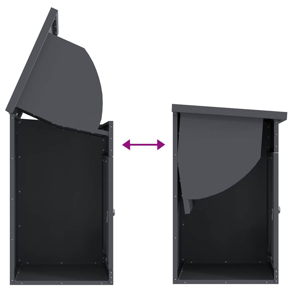 Paketdrop-Box mit Speicher Anthrazit 47,5 x 38 x 59 cm Stahl