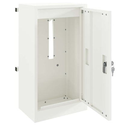 Briefkasten mit Speicher mit Tür Weiß 30 x 20 x 55 cm Stahl