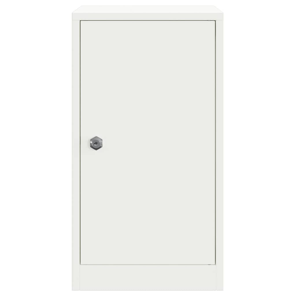 Briefkasten mit Speicher mit Tür Weiß 30 x 20 x 55 cm Stahl