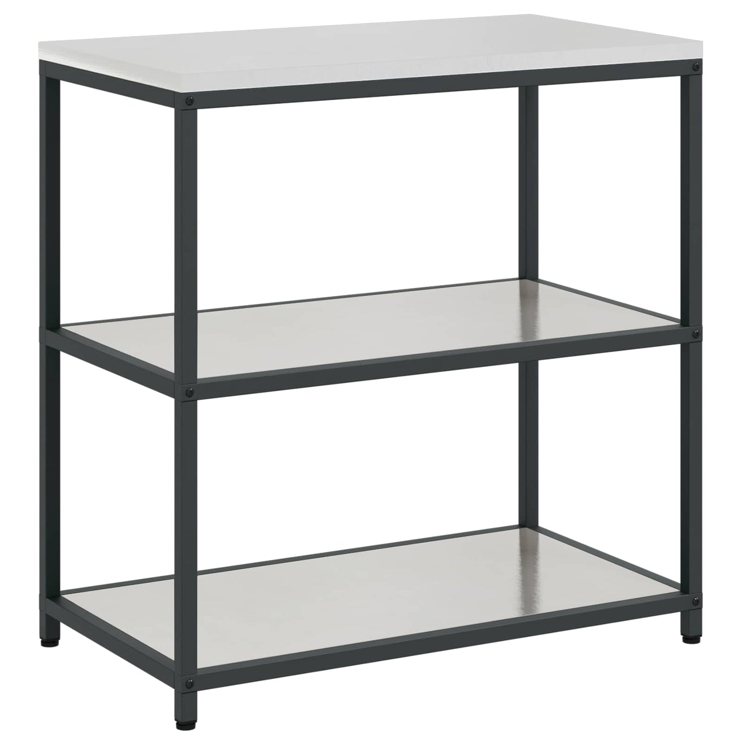 Küchenaufbewahrung mit Regal Silber 60 x 50 x 92 cm Stahl