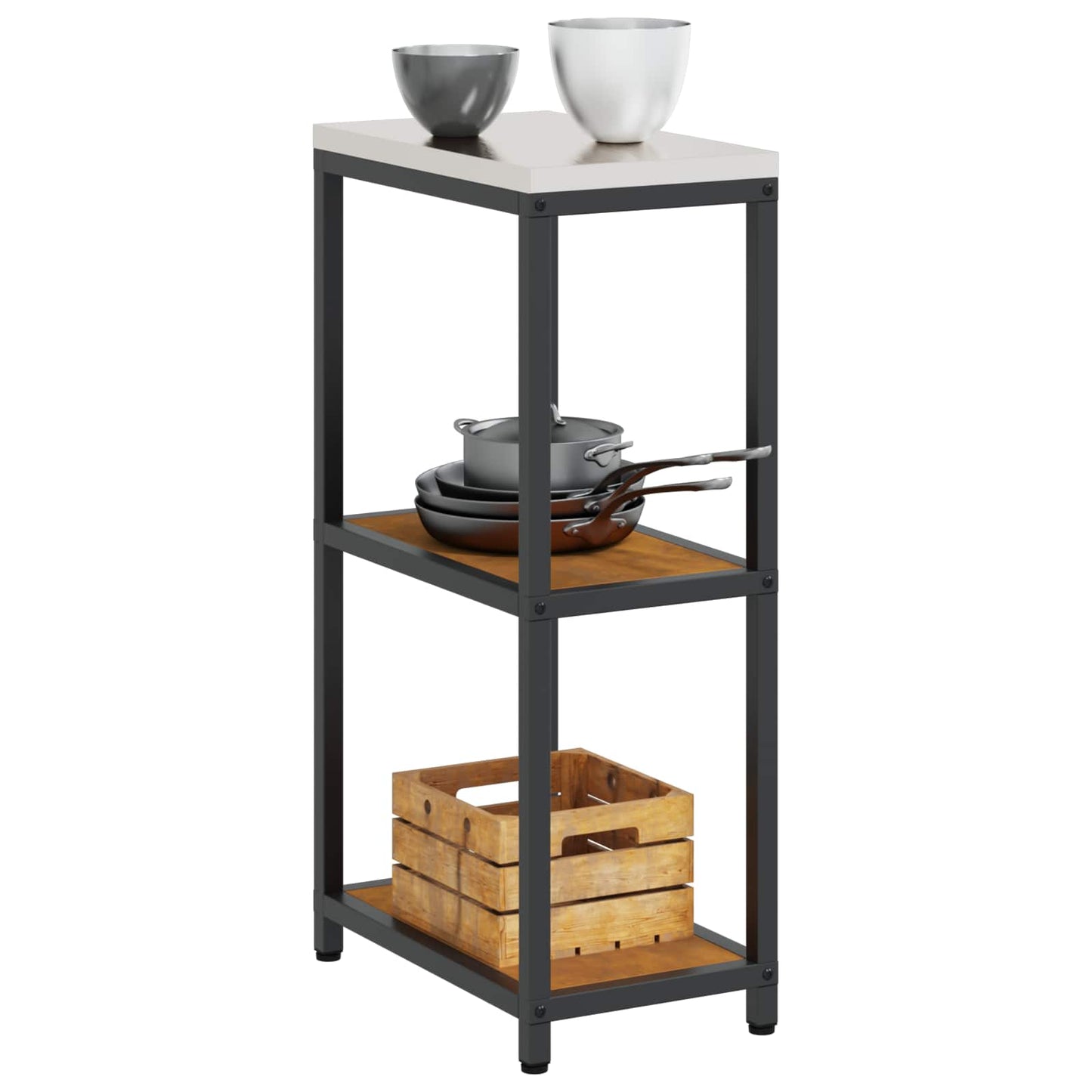Küchenaufbewahrung mit Regal Rostig 60 x 50 x 92 cm Stahl