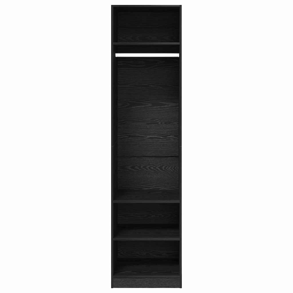 Kleiderschrank mit Regal Schwarz Eichen-Optik 50 x 50 x 200 cm
