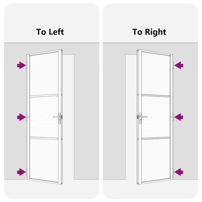 Glastür Schwarz 76 x 3.5 x 201.5 cm Aluminium