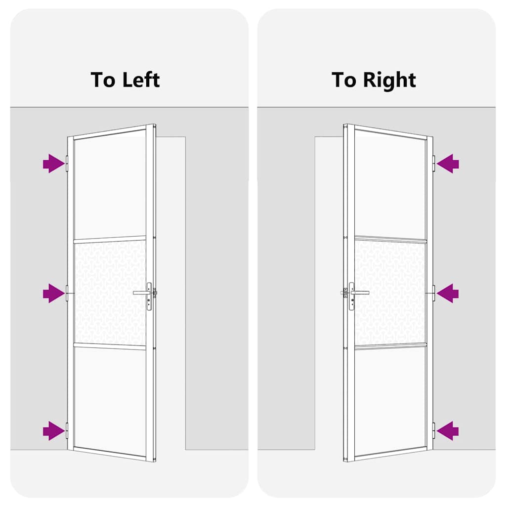 Glastür Schwarz 76 x 3.5 x 201.5 cm Aluminium