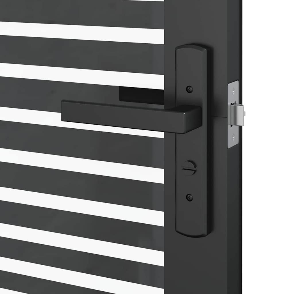 Glastür Gestreift Schwarz 76 x 3.5 x 201.5 cm Aluminium