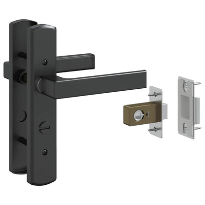 Glastür Gestreift Schwarz 76 x 3.5 x 201.5 cm Aluminium