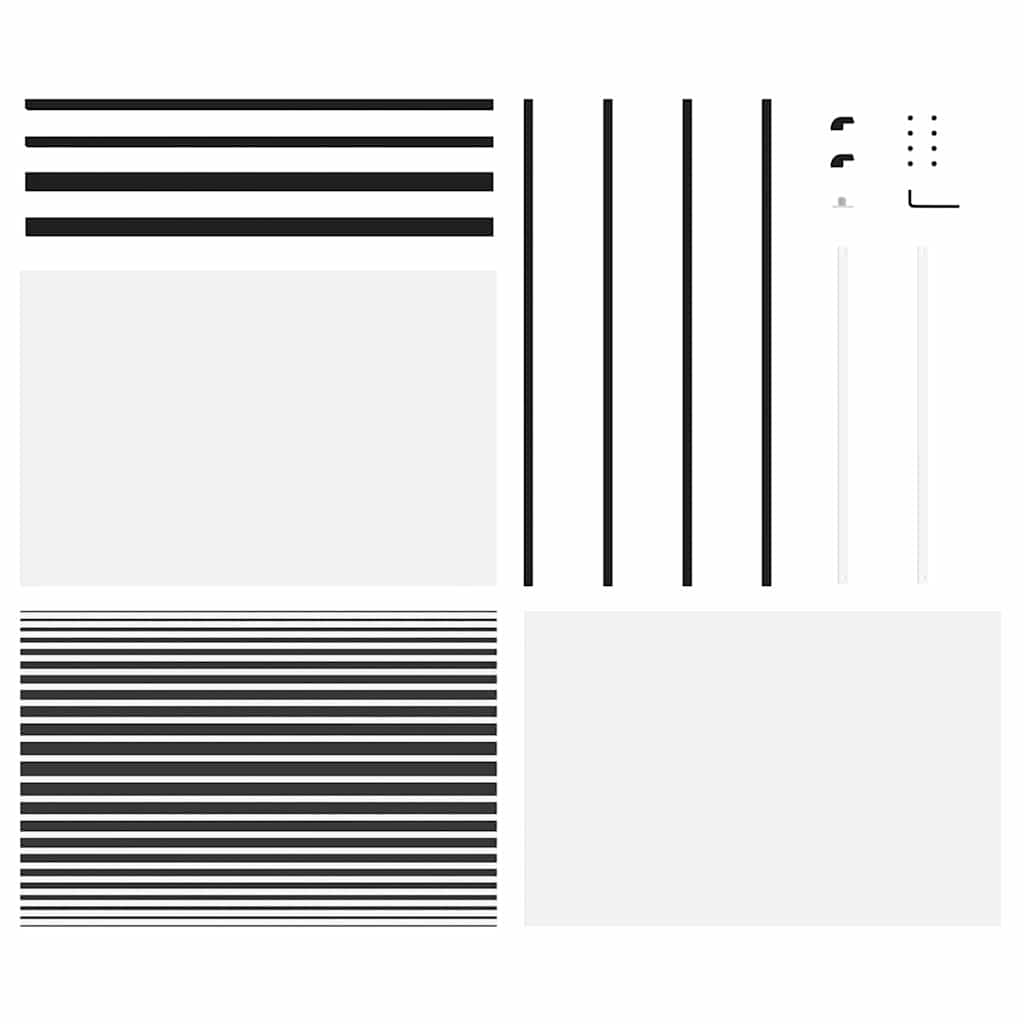 Glastür Gestreift Schwarz 90 x 2 x 205 cm Aluminium