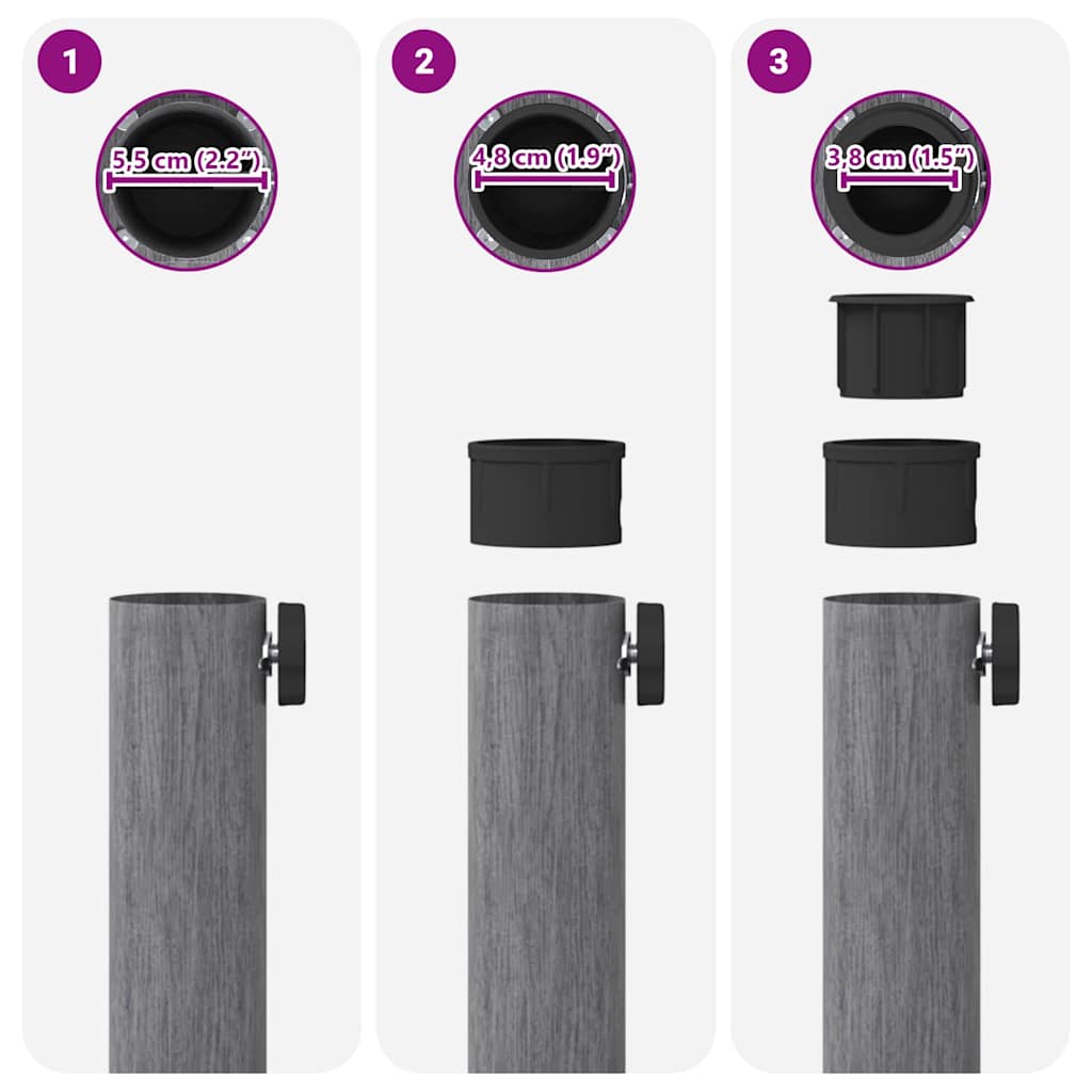 Sonnenschirmständer Dunkelgraue Holzoptik 45 x 45 x 31 cm