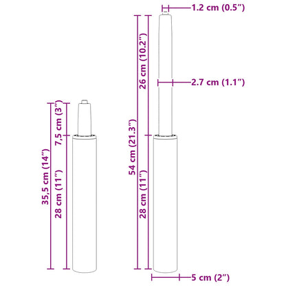 Bürostuhl Gaszylinder Chrom 355-540 mm Eisen