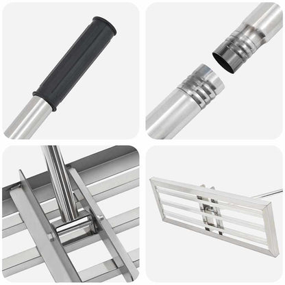 Gartenrechen Silber 75 x 25 x 200 cm Edelstahl