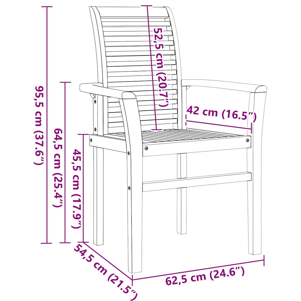 Garten Essgruppe 9 pcs Braun Massivholz Teak