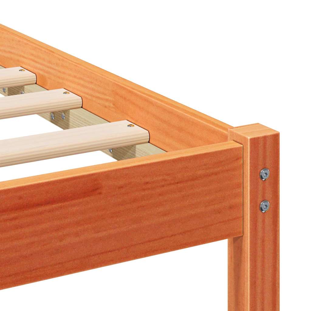 Bettrahmen Wachsbraun 120 x 190 cm Massives Kiefernholz