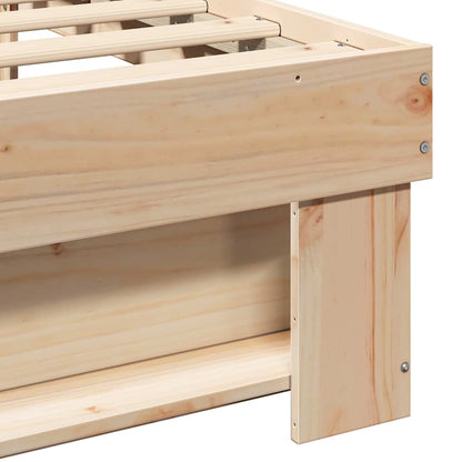 Bettrahmen mit Kopfteil Braun 80 x 200 cm Massives Kiefernholz