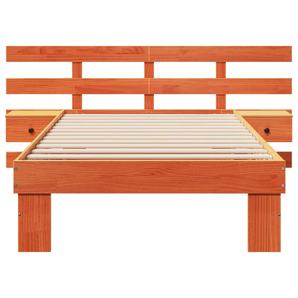 Bettrahmen Wachsbraun 90 x 200 cm Massives Kiefernholz