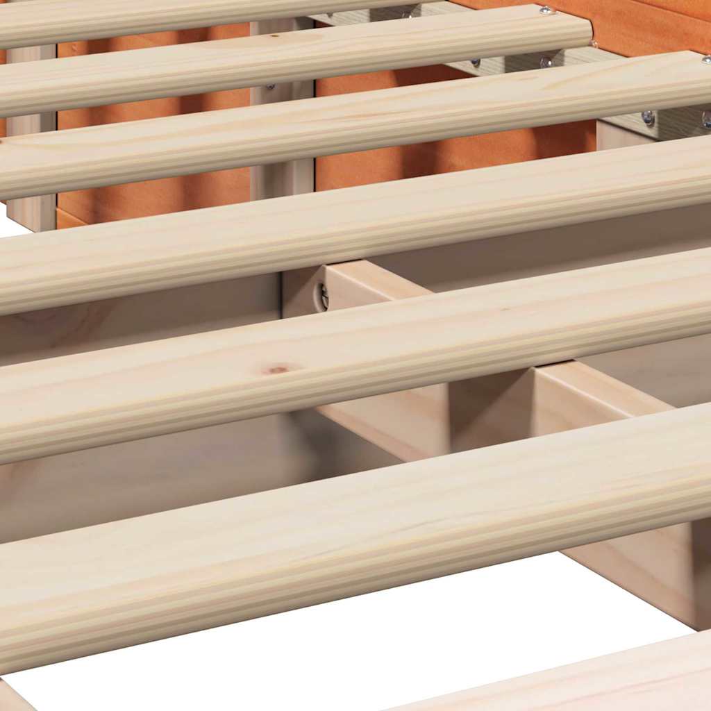 Bettrahmen Wachsbraun 75 x 190 cm Massives Kiefernholz