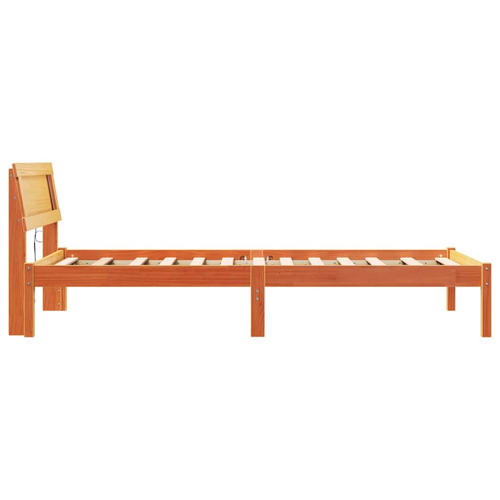 Bettrahmen Wachsbraun 90 x 190 cm Massives Kiefernholz