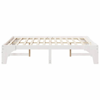 Bettrahmen Weiß 140 x 200 cm Massives Kiefernholz
