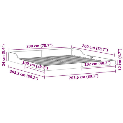Bettrahmen Braun 200 x 200 cm Massives Kiefernholz