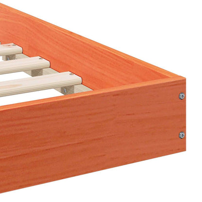 Bettrahmen Wachsbraun 75 x 190 cm Massives Kiefernholz