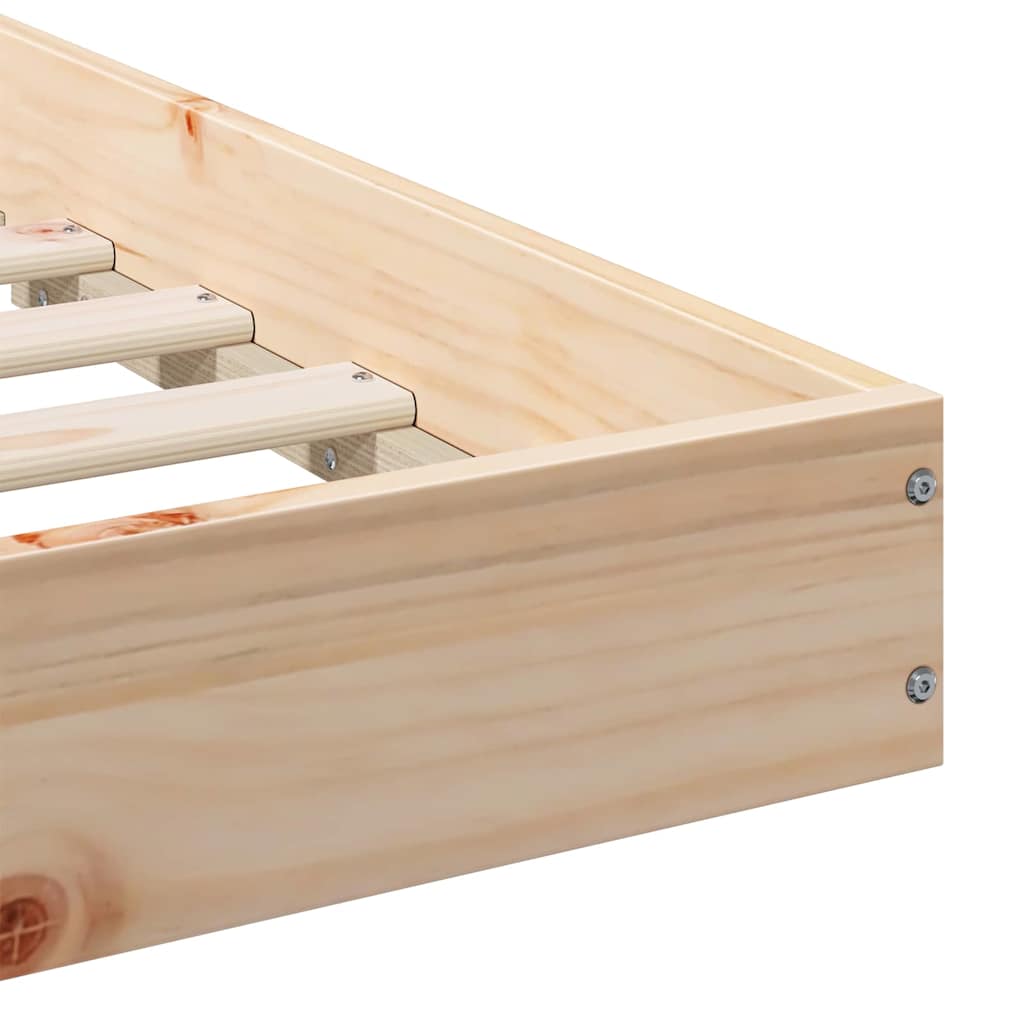 Bettrahmen Braun 90 x 210 cm Massives Kiefernholz