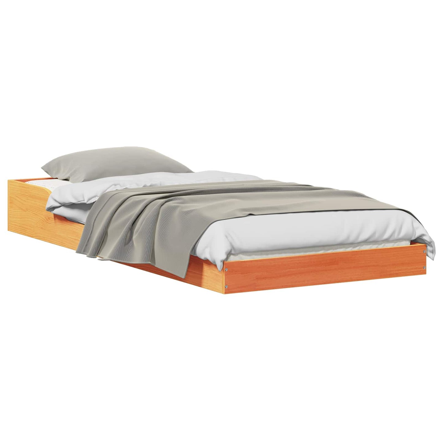 Bettrahmen Wachsbraun 90 x 220 cm Massives Kiefernholz