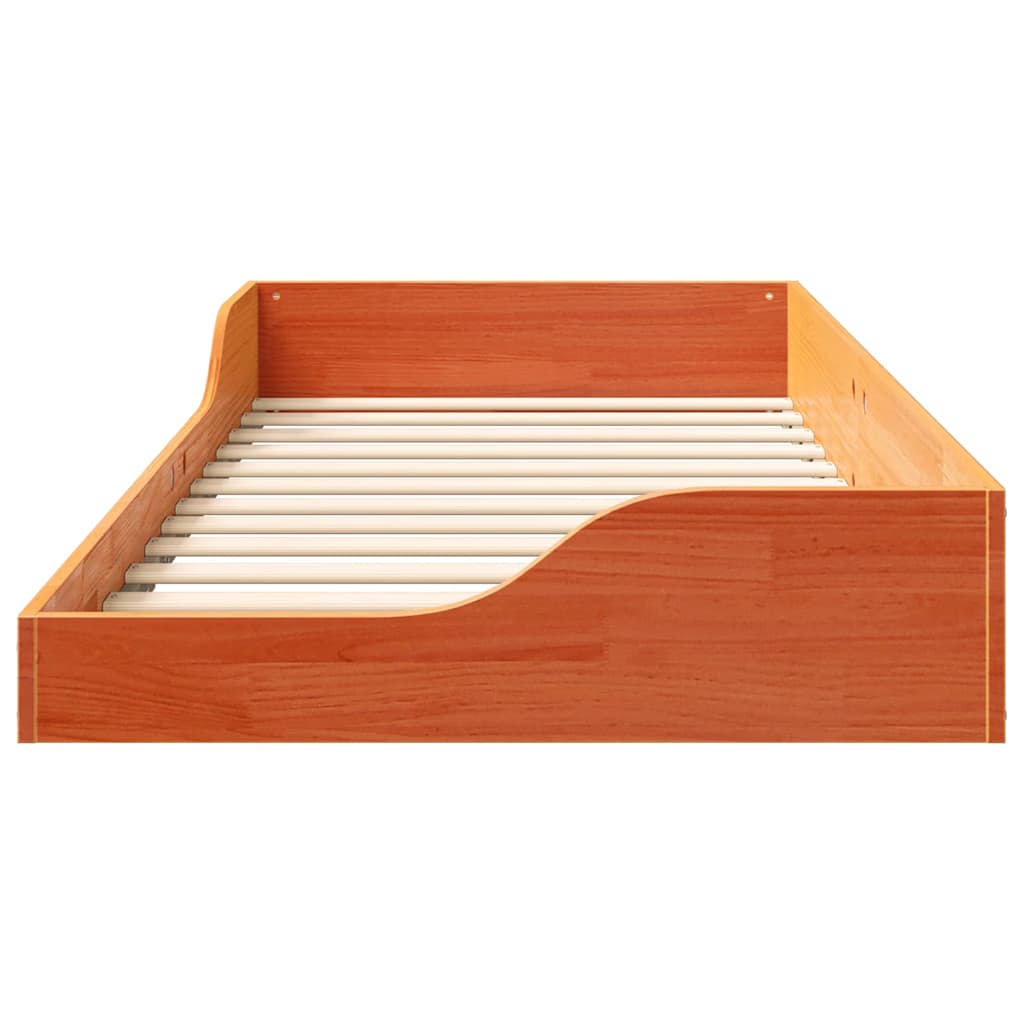 Bettrahmen Wachsbraun 100 x 200 cm Massives Kiefernholz