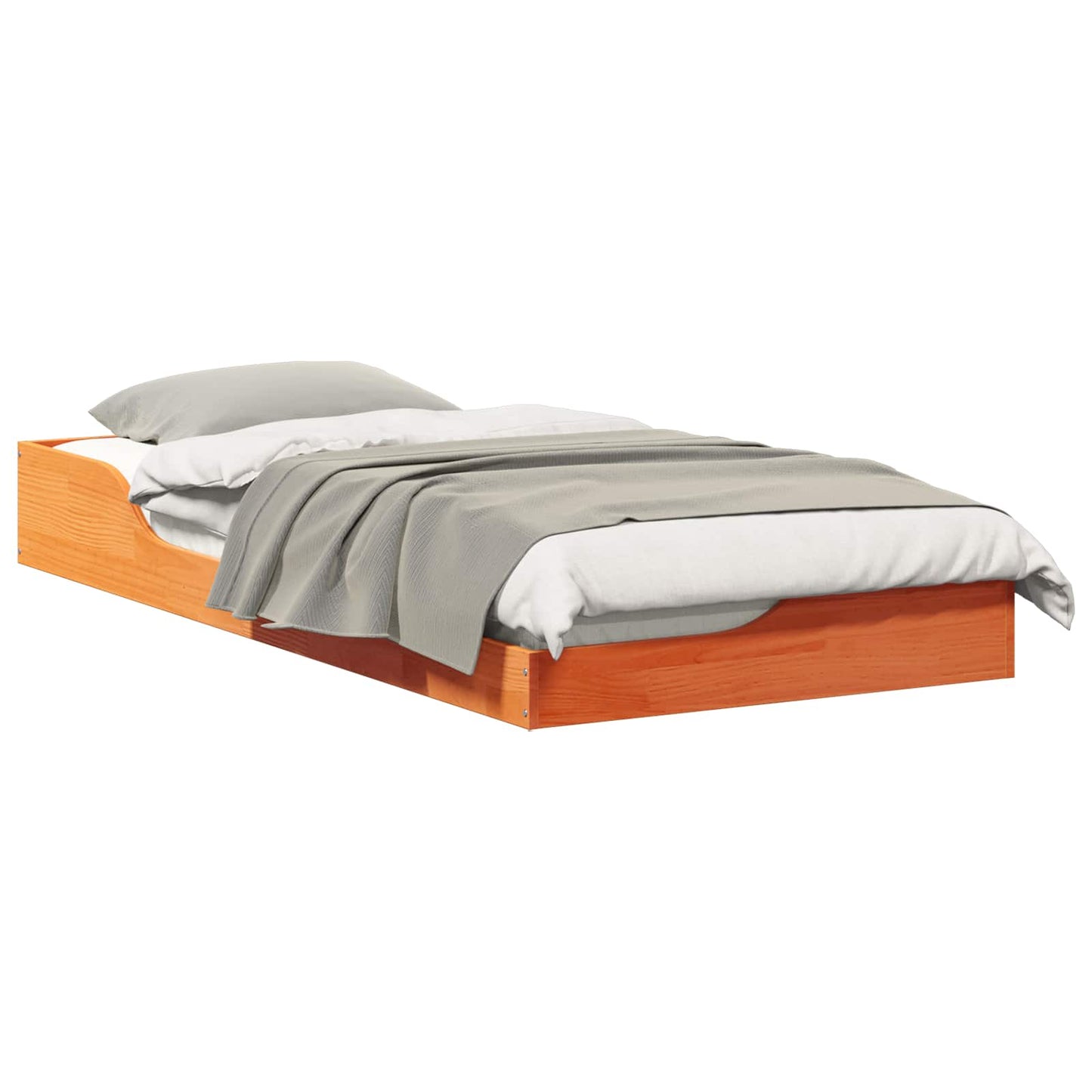 Bettrahmen Wachsbraun 90 x 200 cm Massives Kiefernholz