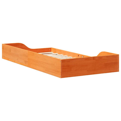 Bettrahmen Wachsbraun 75 x 190 cm Massives Kiefernholz