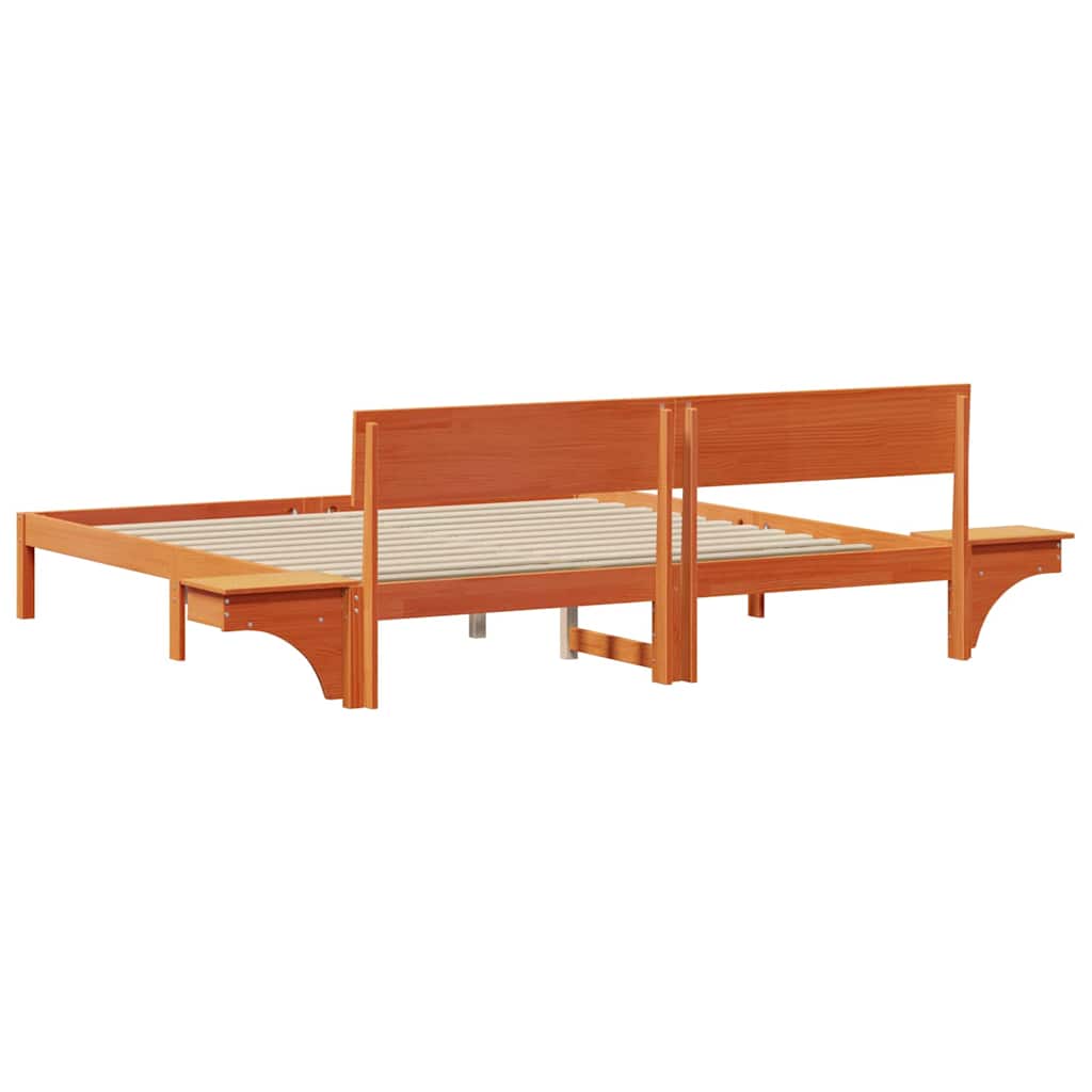 Bettrahmen Wachsbraun 180 x 200 cm Massives Kiefernholz